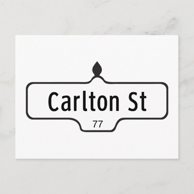 Carlton Street, Toronto Street Sign Postkarte (Vorderseite)