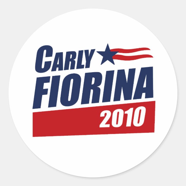 CARLY FIORINA 2010 RUNDER AUFKLEBER (Vorderseite)