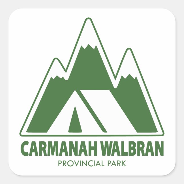 Carmanah Walbran Provincial Park Mountains Camping Quadratischer Aufkleber (Vorderseite)