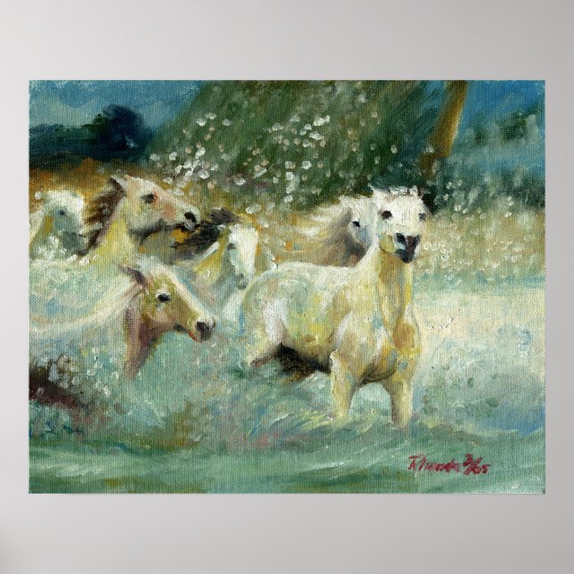 Carmargue Horse Portrait Poster (Vorne)