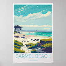 Carmel Beach California Reiseplakat