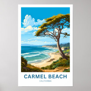 Carmel Beach California Travel Print Poster