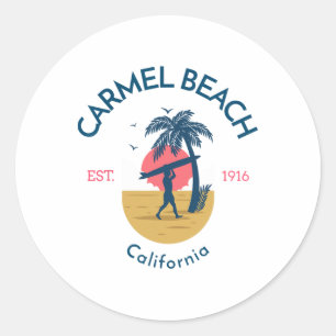 Carmel Beach Carmel By-the-sea Kalifornien Surfen Runder Aufkleber