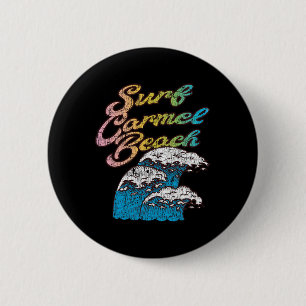 Carmel Beach, Surf Retro Vintage 60er 70er Stil Button