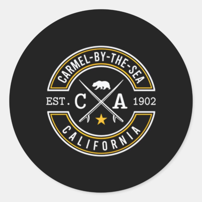Carmel-by-the-Sea California Beach - vorne hinten Runder Aufkleber (Vorderseite)