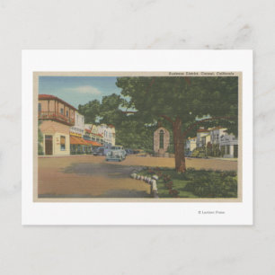 Carmel, CA - Business District View of Downtown Postkarte