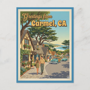 Carmel CA Grüße Retro Küstenkalifornien Postkarte