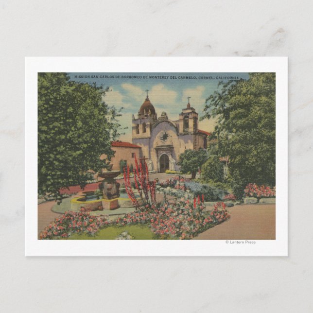 Carmel, CA - Mission San Carlos De Borromeo Postkarte (Vorderseite)