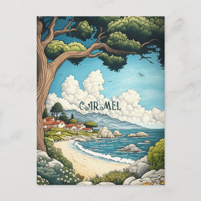 Carmel California Travel Postkarte (Vorderseite)