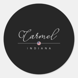 Carmel Indiana in on Carmel Runder Aufkleber