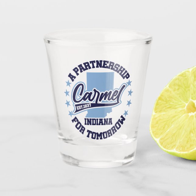 Carmel, Indiana Schnapsglas (Vorderseite)