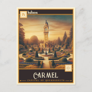 Carmel, Indiana Vintage Postkarte