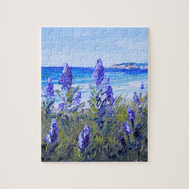 Carmel Kalifornien, Strand, Lupinen, Puzzle (Vertikal)