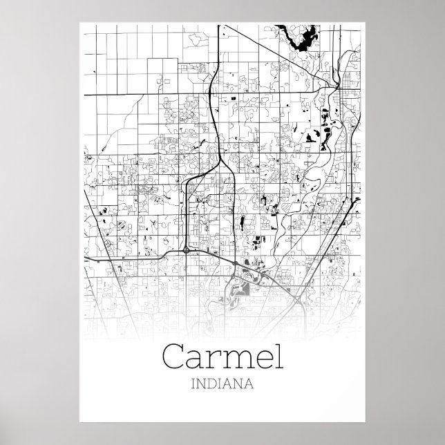Carmel Map - Indiana - City Map Poster (Vorne)