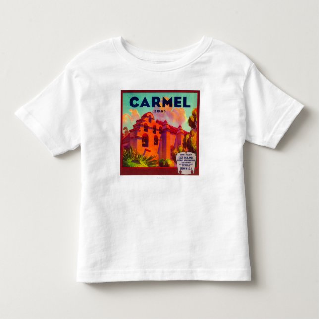 Carmel orange LabelEast Hochländer, CA Kleinkind T-shirt (Vorderseite)