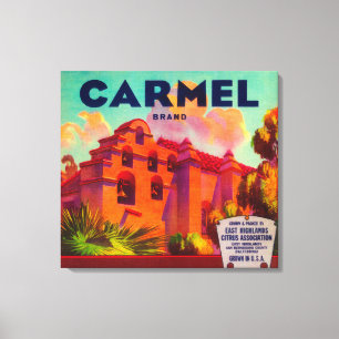 Carmel orange LabelEast Hochländer, CA Leinwanddruck