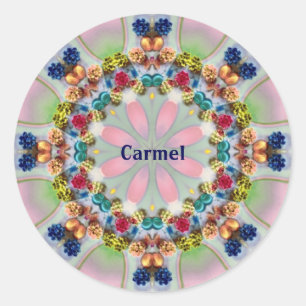 CARMEL ~ WOW HÜBSCH 3D! Pastel Shades ~ Runder Aufkleber
