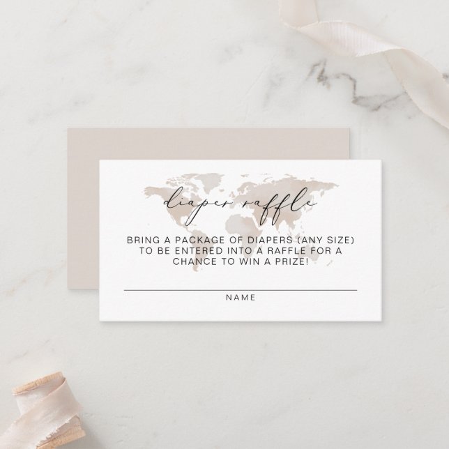 CARMEN Beige Karte Adventure Diaper Raffle Ticket (Vorderseite/Rückseite Beispiel)