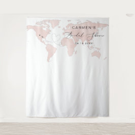 CARMEN Blush Map Reiseerlebnis Brautparty Wandteppich