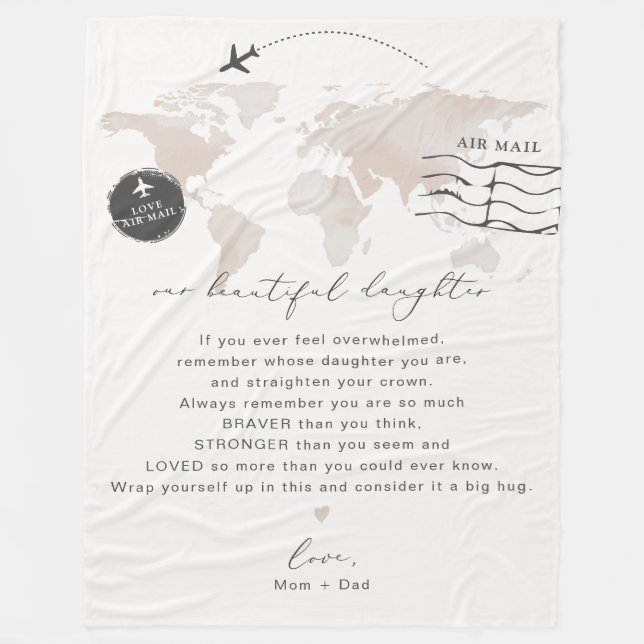 CARMEN Daughter Personalized Note Letter Fleecedecke (Vorderseite)