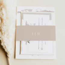 CARMEN Einfache Minimalistische Creme Beige Hochze