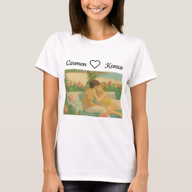 Carmen küsst mit Kenzo Nudo Liebe Island T-Shirt (Vorderseite)
