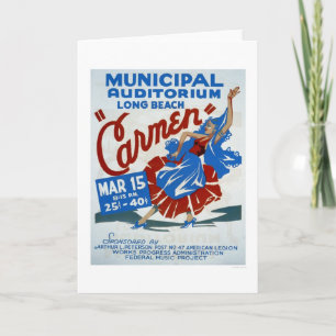 Carmen Long Beach 1938 WPA Karte