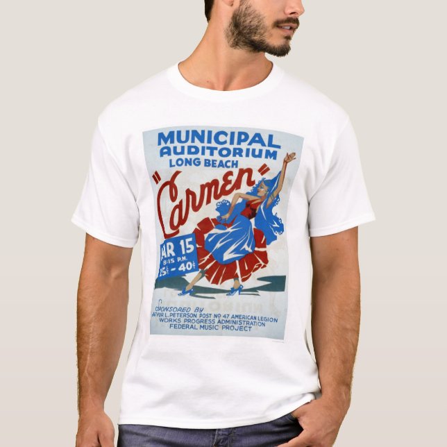 Carmen Long Beach WPA 1938 T-Shirt (Vorderseite)