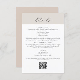 CARMEN Passport Style Wedding QR Details Card Einladung