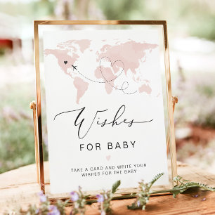 CARMEN Pink Map Abenteuer Baby-Wünsche für Baby Poster