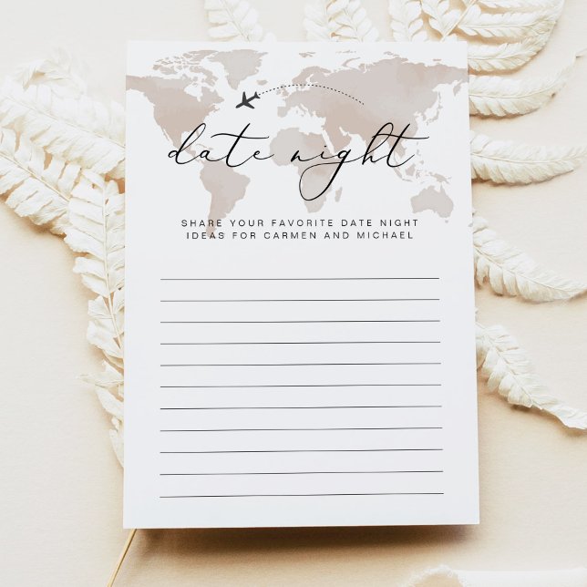 CARMEN Reisedatum Night Ideas Bridal Game Card Einladung (Von Creator hochgeladen)