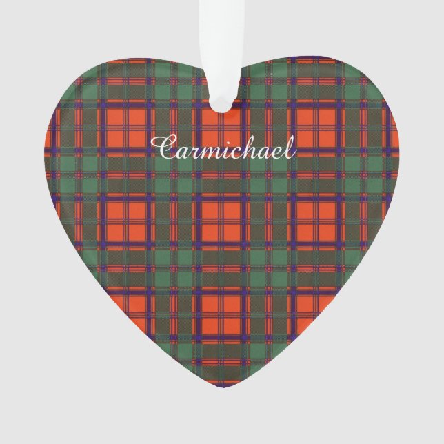 Carmichael Clan karierter schottischer Kilt Tartan Ornament (Vorderseite)