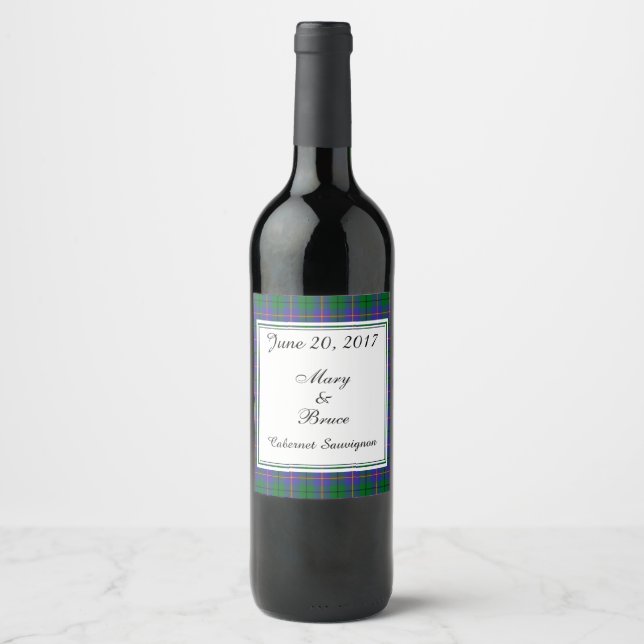 Carmichael Scottish Wedding Wine Label Weinetikett (Vorderseite)