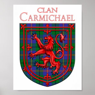 Carmichael Tartan Scottish Kariert Lion Rampant Poster