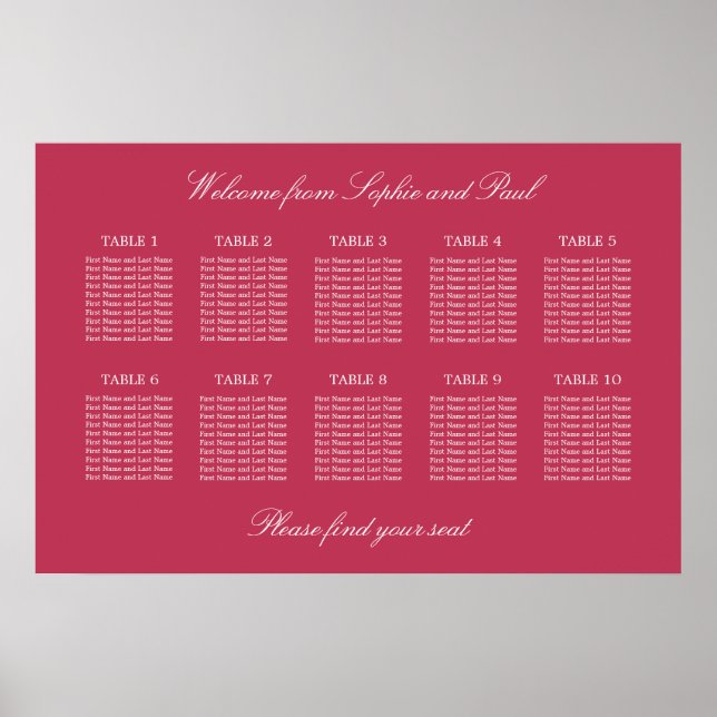 Carmine Magenta 10 Tafelplakat Poster (Vorne)