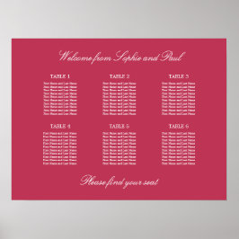 Carmine Magenta 6 Tischkarten Poster