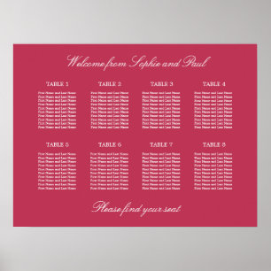 Carmine Magenta 8 Tisch Sitzordnung Poster