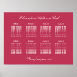 Carmine Magenta 8 Tischkarten Poster