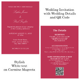 Carmine Magenta Wedding QR Code UAWG Einladung