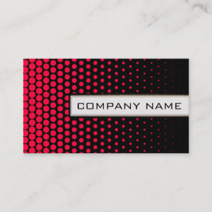 Carmine Red Polka Dot Elegant Modernes Schwarz Visitenkarte