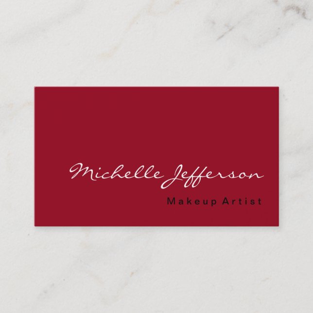 Carmine Red Trendy Beruflich Business Card Visitenkarte (Vorderseite)
