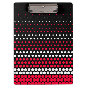 Carmine Red und White Polka Dot Klemmbrett
