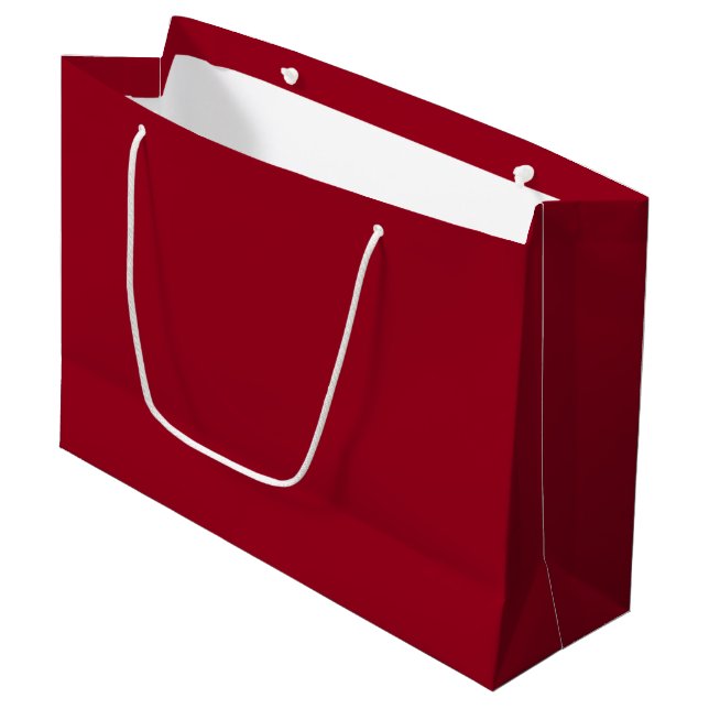 Carmine Solid Color Große Geschenktüte (Vorderseite Schrägansicht)