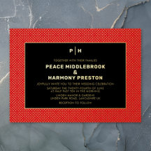 Carnaby Confetti Gold Red Black Wedding