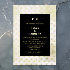 Carnaby Confetti Gold White Black Wedding Folieneinladung