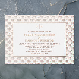 Carnaby Confetti Rose Gold White Wedding Folieneinladung