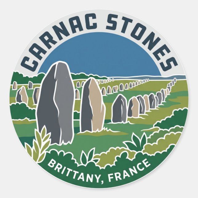 Carnac-Steine Frankreich Runder Aufkleber (Vorderseite)