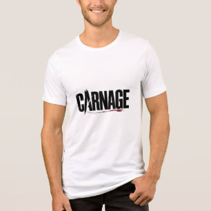 "Carnage – Scharfe Typografie Bluttropfen Grafik" Tri-Blend Shirt