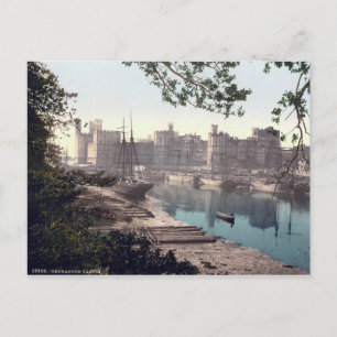 Carnarvon Castle Wales, Vintage Postkarte