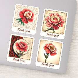 Carnation Blume Groovy Retro Personalisiert Aufkleber